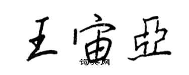 王正良王宙亞行書個性簽名怎么寫