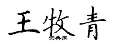 丁謙王牧青楷書個性簽名怎么寫
