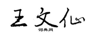 曾慶福王文仙行書個性簽名怎么寫