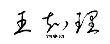 梁錦英王知理草書個性簽名怎么寫