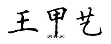 丁謙王甲藝楷書個性簽名怎么寫