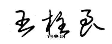 朱錫榮王柱良草書個性簽名怎么寫