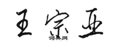 駱恆光王宗亞行書個性簽名怎么寫