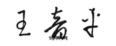 駱恆光王音平草書個性簽名怎么寫