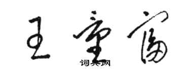 駱恆光王量富草書個性簽名怎么寫