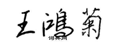 王正良王鴻菊行書個性簽名怎么寫