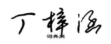 朱錫榮丁梓涵草書個性簽名怎么寫