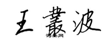 王正良王叢波行書個性簽名怎么寫