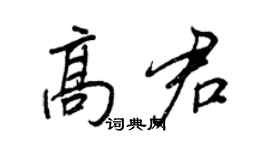 王正良高君行書個性簽名怎么寫