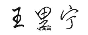 駱恆光王里寧行書個性簽名怎么寫