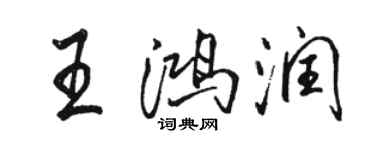 駱恆光王鴻潤行書個性簽名怎么寫