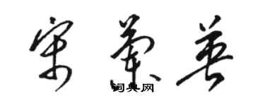 駱恆光宋蘭英草書個性簽名怎么寫