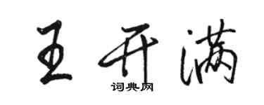 駱恆光王開滿行書個性簽名怎么寫