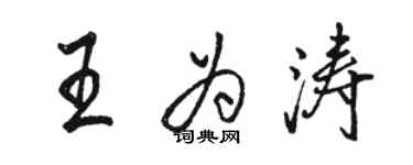 駱恆光王為濤行書個性簽名怎么寫