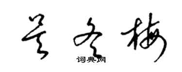 梁錦英吳冬梅草書個性簽名怎么寫