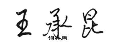 駱恆光王承昆行書個性簽名怎么寫