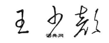 駱恆光王少顏草書個性簽名怎么寫