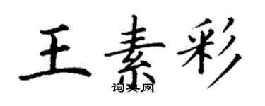 丁謙王素彩楷書個性簽名怎么寫