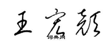 梁錦英王宏顏草書個性簽名怎么寫