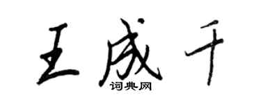 王正良王成千行書個性簽名怎么寫