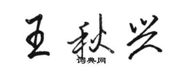 駱恆光王秋興行書個性簽名怎么寫