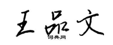 王正良王品文行書個性簽名怎么寫