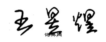 朱錫榮王昱煜草書個性簽名怎么寫