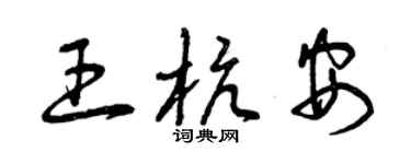 曾慶福王杭安草書個性簽名怎么寫