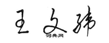 駱恆光王文緯草書個性簽名怎么寫