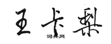 駱恆光王卡梨行書個性簽名怎么寫