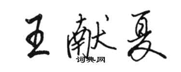 駱恆光王獻夏行書個性簽名怎么寫