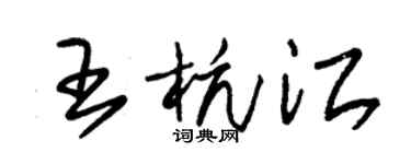 朱錫榮王杭江草書個性簽名怎么寫