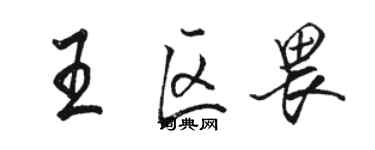 駱恆光王區畏行書個性簽名怎么寫