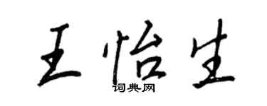 王正良王怡生行書個性簽名怎么寫
