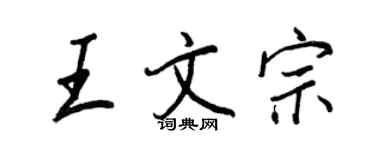 王正良王文宗行書個性簽名怎么寫