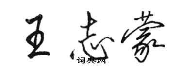 駱恆光王志蒙行書個性簽名怎么寫