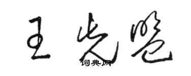 駱恆光王先盟草書個性簽名怎么寫