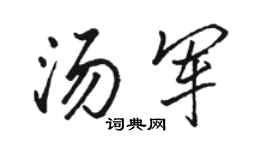 駱恆光湯軍行書個性簽名怎么寫