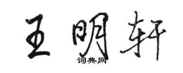 駱恆光王明軒行書個性簽名怎么寫