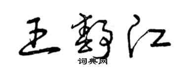 曾慶福王靜江草書個性簽名怎么寫