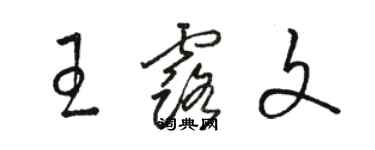 駱恆光王露文草書個性簽名怎么寫