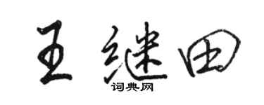駱恆光王繼田行書個性簽名怎么寫