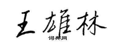 王正良王雄林行書個性簽名怎么寫
