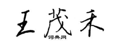 王正良王茂禾行書個性簽名怎么寫