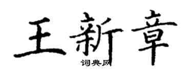 丁謙王新章楷書個性簽名怎么寫