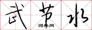 武節水怎么寫好看