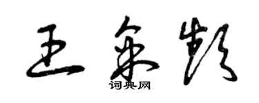 曾慶福王采頻草書個性簽名怎么寫