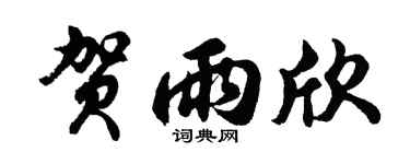 胡問遂賀雨欣行書個性簽名怎么寫
