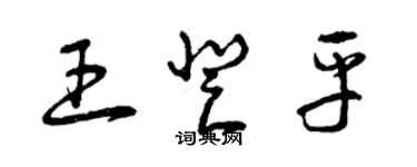 曾慶福王登平草書個性簽名怎么寫