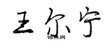 曾慶福王爾寧行書個性簽名怎么寫